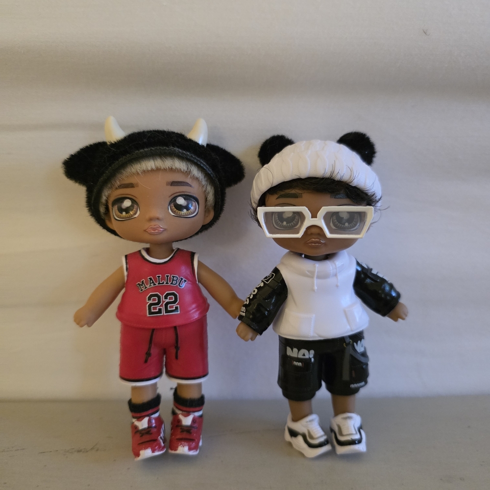 Nanana Fashion Doll Series. Tommy Boy And Peter Panda 4 Inches Tall